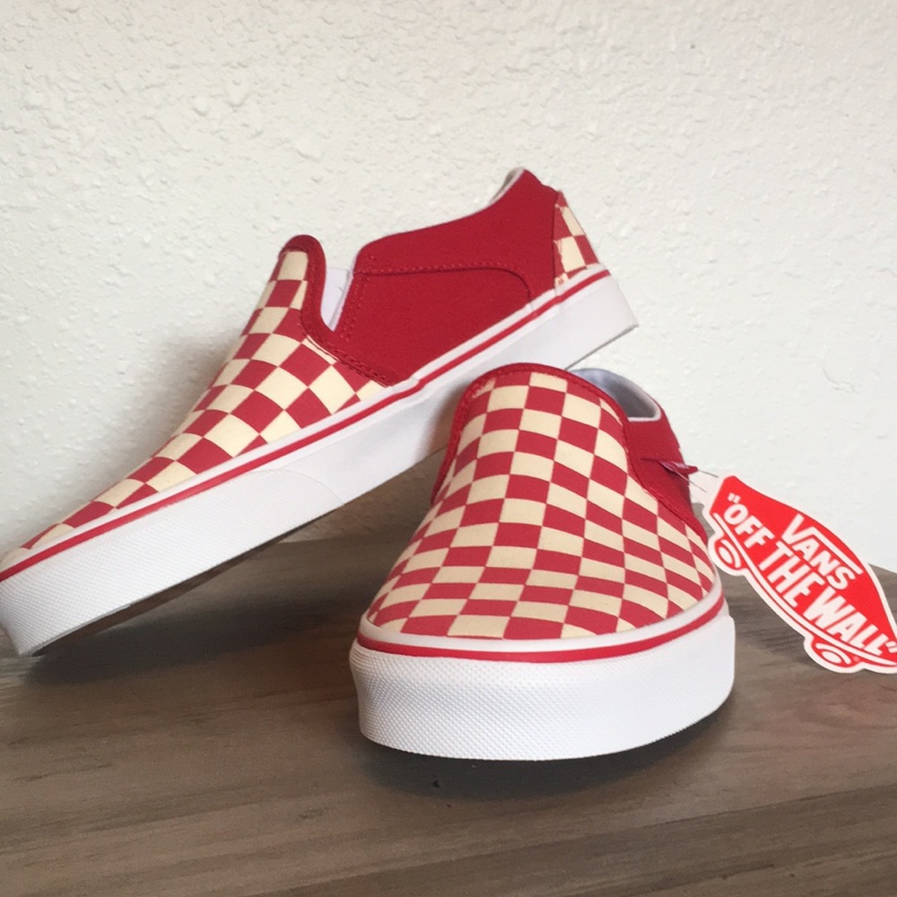 BRAND NEW red checkered Vans